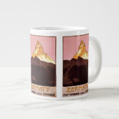 Vintage Travel, Matterhorn Mountain, Zwitserland Grote Koffiekop (Voorkant rechts)