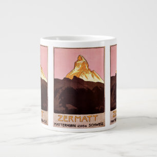 Vintage Travel, Matterhorn Mountain, Zwitserland Grote Koffiekop