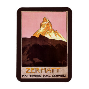 Vintage Travel, Matterhorn Mountain, Zwitserland Magneet