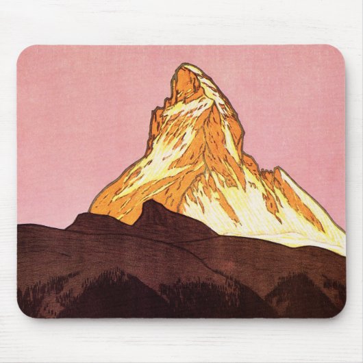 Vintage Travel, Matterhorn Mountain, Zwitserland Muismat (Voorkant)