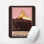 Vintage Travel, Matterhorn Mountain, Zwitserland Muismat (Met muis)