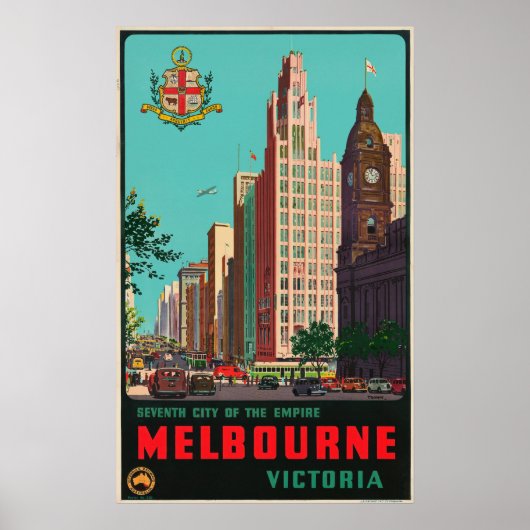 Vintage Travel - Melbourne - Australië Poster (Voorkant)