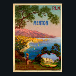 Vintage Travel - Menton - Frans Poster Riviera<br><div class="desc">Vintage Travel - Menton - French Riviera 1905 Het poster behoort tot het beroemde Franse Riviera, dat in opdracht van het PLM Paris Lyon Mediterranee Railway werd uitgevoerd. Het afbeelding van de grote kuststrook met de kalme blauwe oceaan en de jachten die er liggen, zet de scène echt op het...</div>