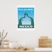 Vintage Travel Mexico Souvenir Playa del Carmen Poster (Keuken)