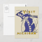 Vintage Travel - Michigan Vacationland Briefkaart (Voorkant / Achterkant)