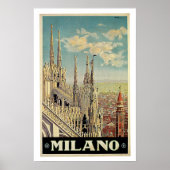Vintage Travel, Milano Italië Poster (Voorkant)