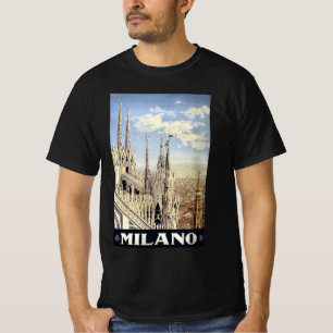 Vintage Travel Milano Italy Gothic Cathedral Duomo T-shirt