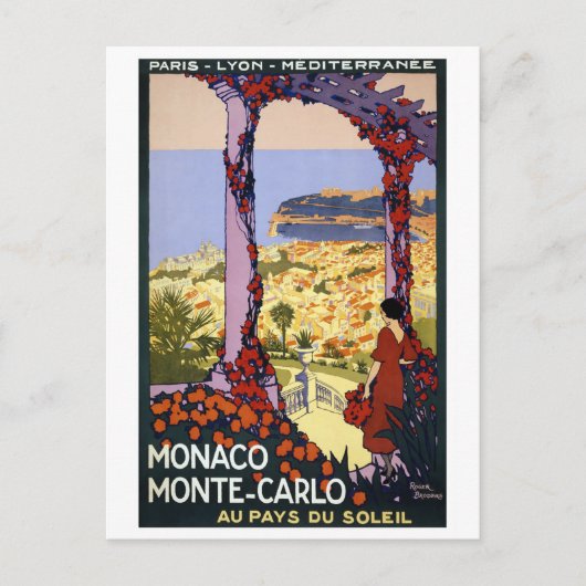 Vintage Travel - Monaco Monte-Carlo Briefkaart (Voorkant)
