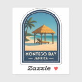 Vintage Travel Montego Bay Jamaica Beach Retro Sticker (Vel)