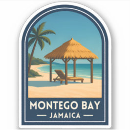 Vintage Travel Montego Bay Jamaica Beach Retro Sticker
