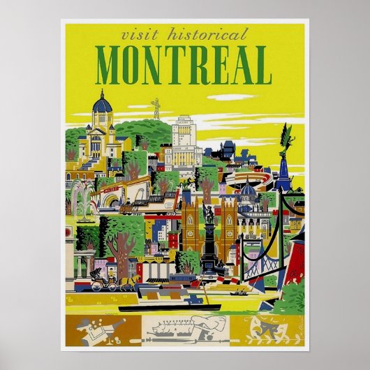 Vintage Travel - Montreal - Quebec - Canada Poster (Voorkant)
