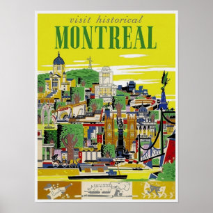 Vintage Travel - Montreal - Quebec - Canada Poster