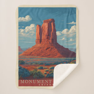 Vintage Travel Monument Valley Arizona Sherpa Deken