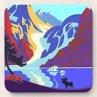 Vintage Travel Moose Mtns Bar Drink Tavern Onderze Drankjes Onderzetter