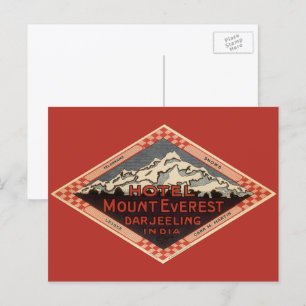 Vintage Travel, Mount Everest, Darjeeling India Briefkaart
