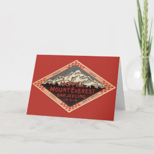 Vintage Travel, Mount Everest, Darjeeling India Kaart