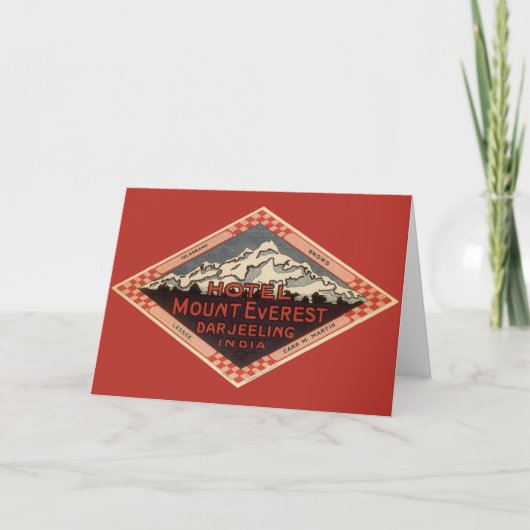 Vintage Travel, Mount Everest, Darjeeling India Kaart (Voorkant)