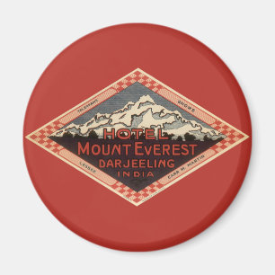 Vintage Travel, Mount Everest, Darjeeling India Magneet