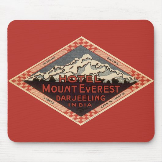 Vintage Travel, Mount Everest, Darjeeling India Muismat (Voorkant)