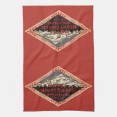 Vintage Travel, Mount Everest, Darjeeling India Theedoek (Verticaal)