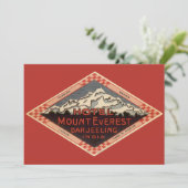Vintage Travel, Mount Everest Uitnodiging (Staand voorkant)