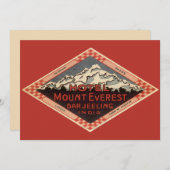 Vintage Travel, Mount Everest Uitnodiging (Voorkant / Achterkant)