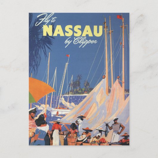 Vintage Travel, Nassau Harbour, Florida, Sailships Briefkaart (Voorkant)