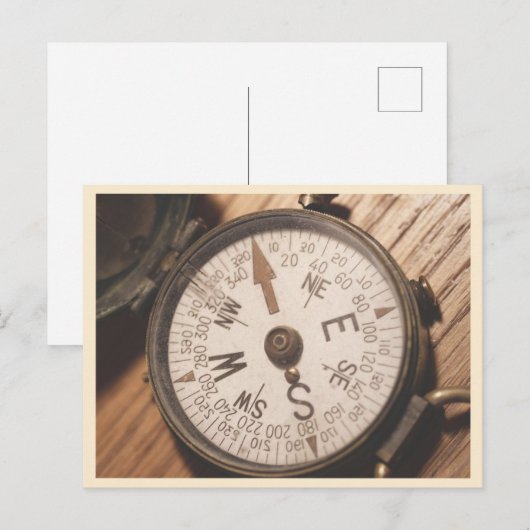 Vintage Travel Navigation Compass Briefkaart (Voorkant / Achterkant)