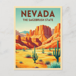 Vintage Travel Nevada Nature Landscape Retro Briefkaart