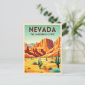 Vintage Travel Nevada Nature Landscape Retro Briefkaart (Staand voorkant)