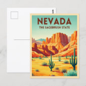 Vintage Travel Nevada Nature Landscape Retro Briefkaart (Voorkant / Achterkant)