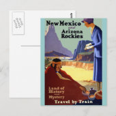 Vintage Travel - New Mexico en Arizona Rockies Briefkaart (Voorkant / Achterkant)