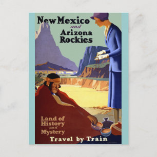 Vintage Travel - New Mexico en Arizona Rockies Briefkaart
