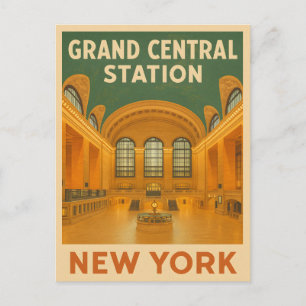 Vintage Travel New York Grand Central Station Briefkaart