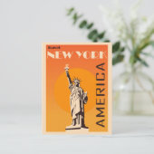 Vintage Travel New York Vrijheidsbeeld Briefkaart (Staand voorkant)