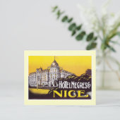 Vintage Travel Nice Frankrijk Hotel Label Art Briefkaart (Staand voorkant)