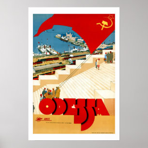 Vintage Travel Odessa Oekraïne Sovjet-Unie Poster