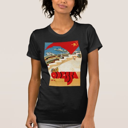 Vintage Travel Odessa Oekraïne Sovjet-Unie T-shirt (Voorkant)