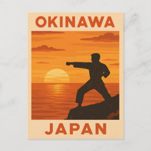 Vintage Travel Okinawa Japan Karate Retro Zonsonde Briefkaart