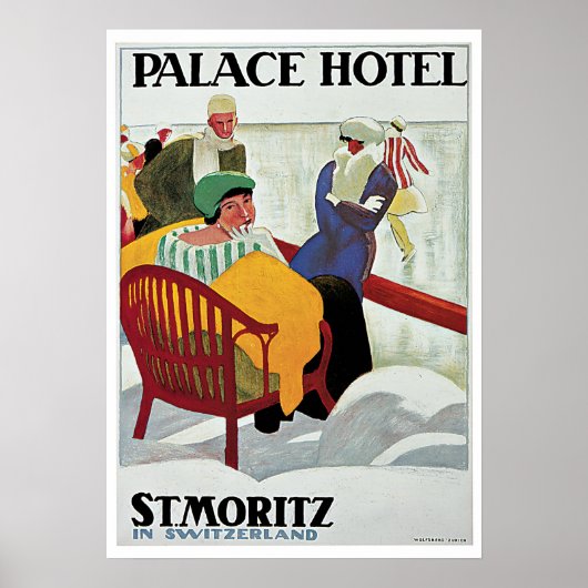 Vintage Travel, Palace Hotel Poster (Voorkant)