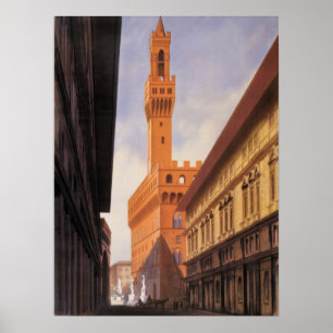Vintage Travel, Palazzo Vecchio, Florence, Italië Poster