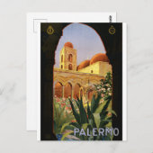 Vintage Travel Palermo Italië Briefkaart (Voorkant / Achterkant)