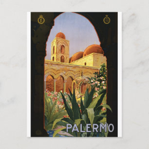 Vintage Travel Palermo Italië Briefkaart