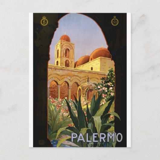 Vintage Travel Palermo Italië Briefkaart (Voorkant)