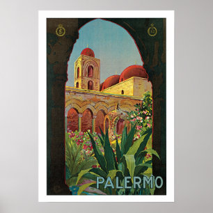 Vintage Travel, Palermo Italië Poster