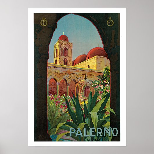 Vintage Travel, Palermo Italië Poster (Voorkant)