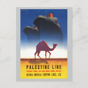 Vintage Travel Palestine Line Ship Briefkaart