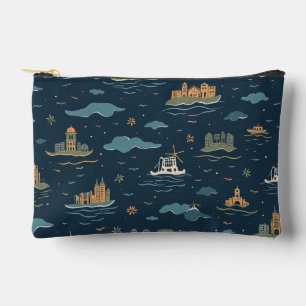Vintage Travel Pattern Pouch Etui