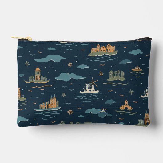 Vintage Travel Pattern Pouch Etui (Voorkant)