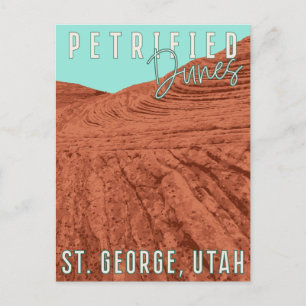 Vintage Travel Petrified Dunes Utah rock formation Briefkaart